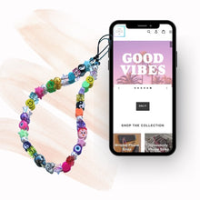 Load image into Gallery viewer, Good Vibes Only - Wristlet Phone Strap - Phone String