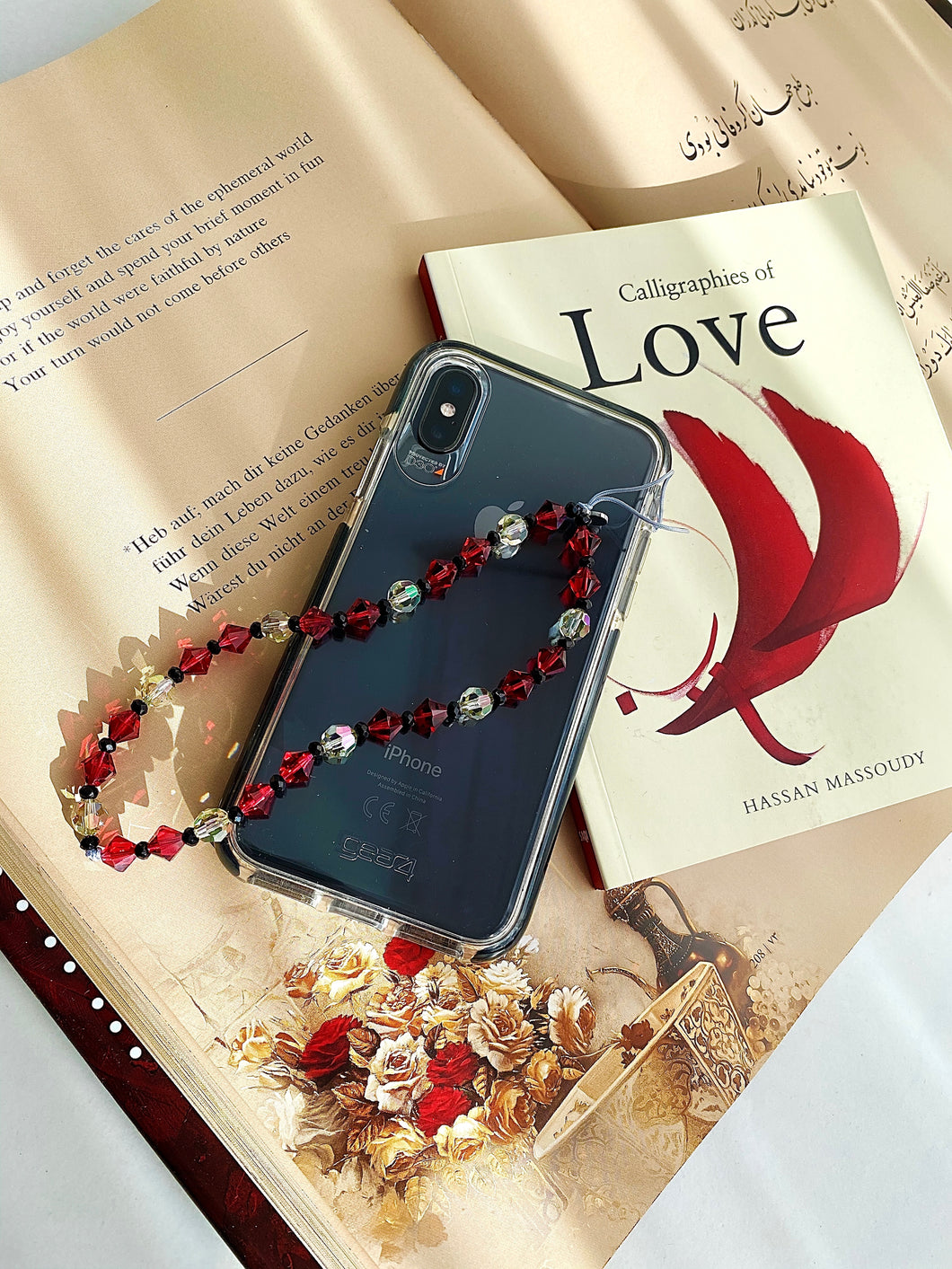 Calligraphy of Love - Crystal Wristlet Phone Strap