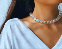 Load image into Gallery viewer, 24k - Holographic M O O N S T O N E - Necklace - White Frosted (large)
