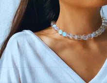 Load image into Gallery viewer, 24k - Holographic M O O N S T O N E - Necklace - White Frosted (large)