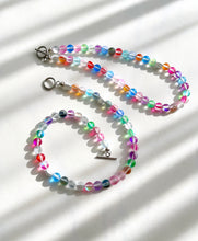 Load image into Gallery viewer, Holographic M O O N S T O N E - Necklace - Rainbow Frosted