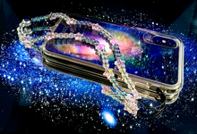 Load image into Gallery viewer, Starboy - Electroplated Glass Beads - Wristlet Phone Strap
