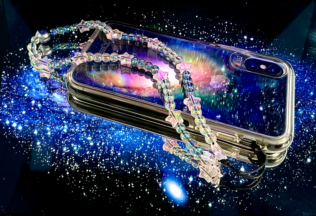 Starboy - Electroplated Glass Beads - Wristlet Phone Strap